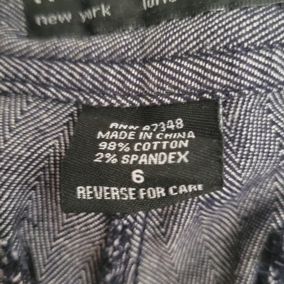 Women Wide Leg Dress Pants Size 6 Herringbone 98% Cotton Flowey Palazzo Business - Picture 4 of 10